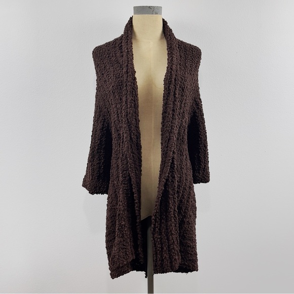 BCBG MAXAZRIA Brown Bourke Knit Cardigan Sweater Crochet Back Size Small - Picture 2 of 8